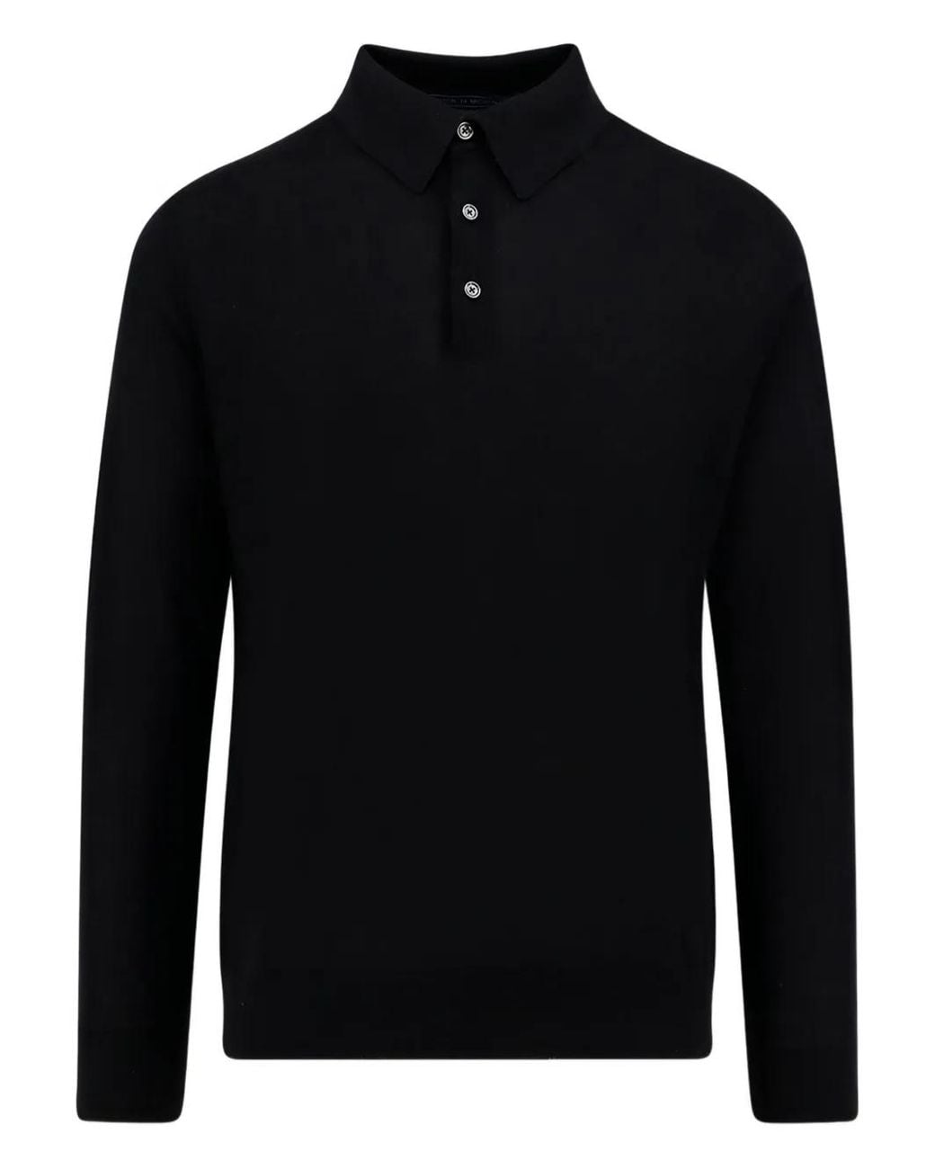 Kiton Black Long-Sleeve Polo Shirt for men