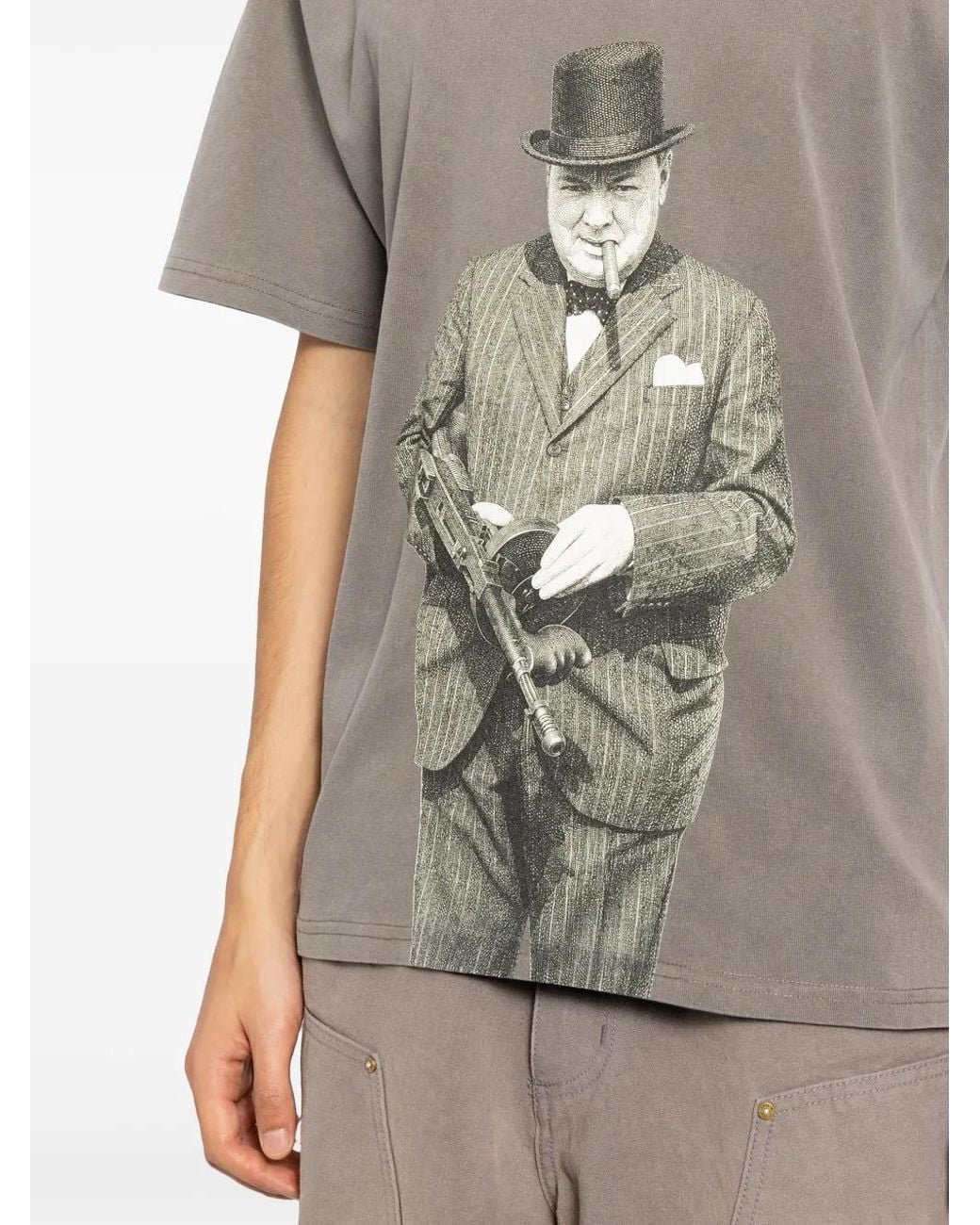 Melt Gray Graphic-Print T-Shirt for men