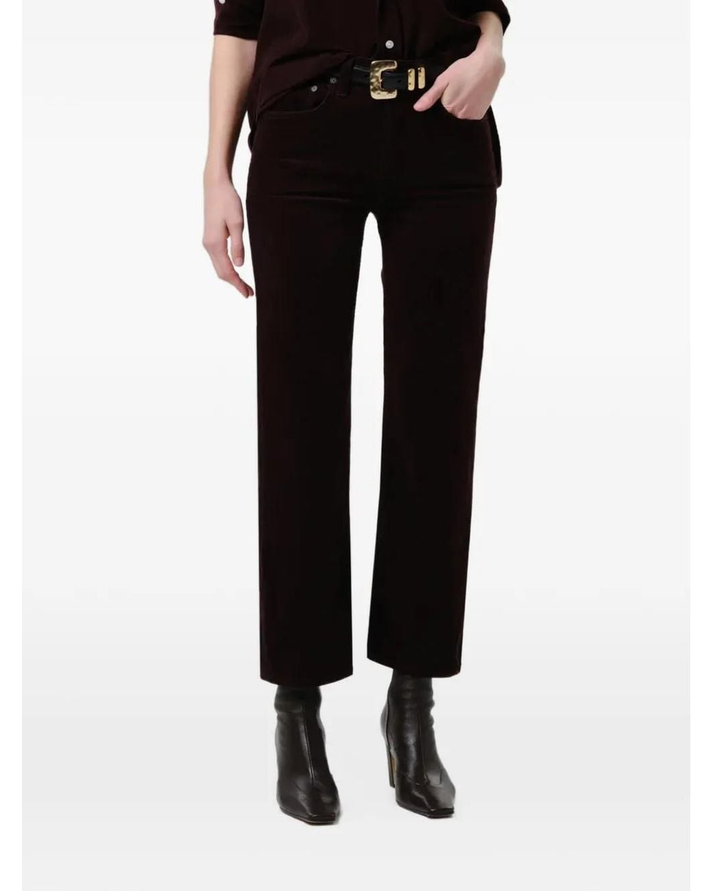 Citizens of Humanity Black Palma Corduroy Straight-Leg Jeans