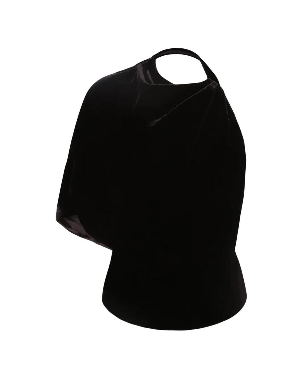 Rohe Black Velvet Draped-Back Top