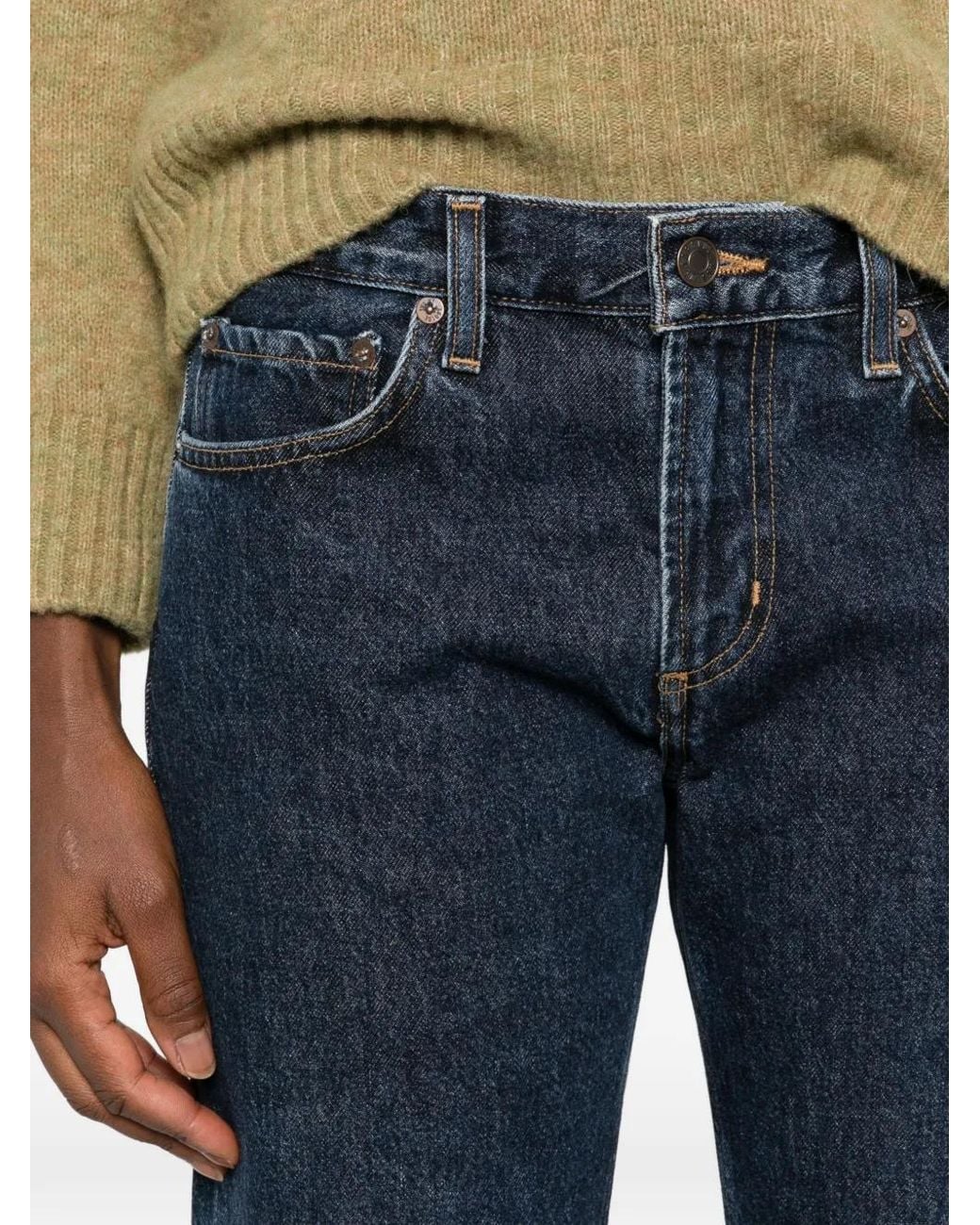 Agolde Blue Straight-Leg Jeans