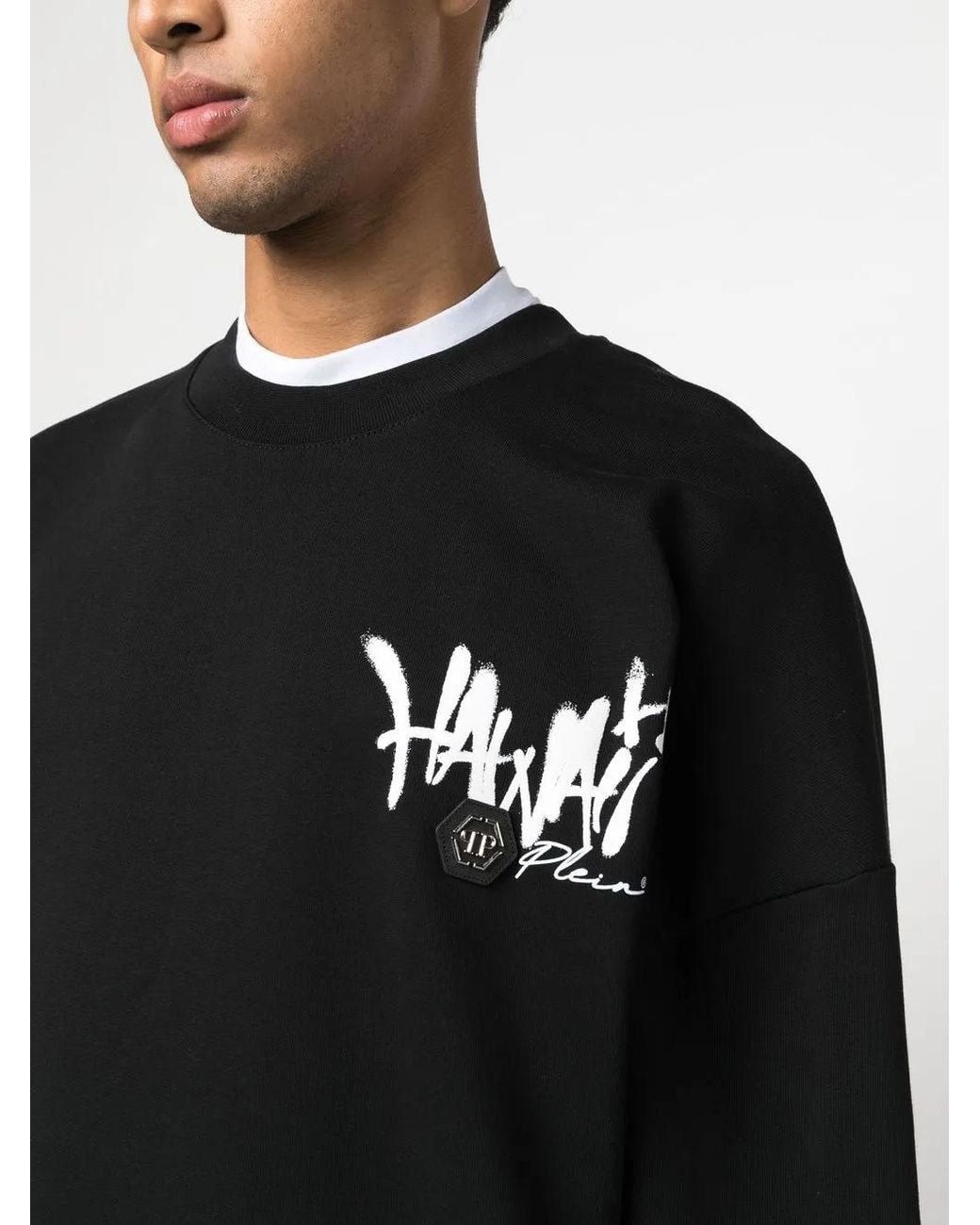 Philipp Plein Black Hawaii Long-Sleeve Sweatshirt for men