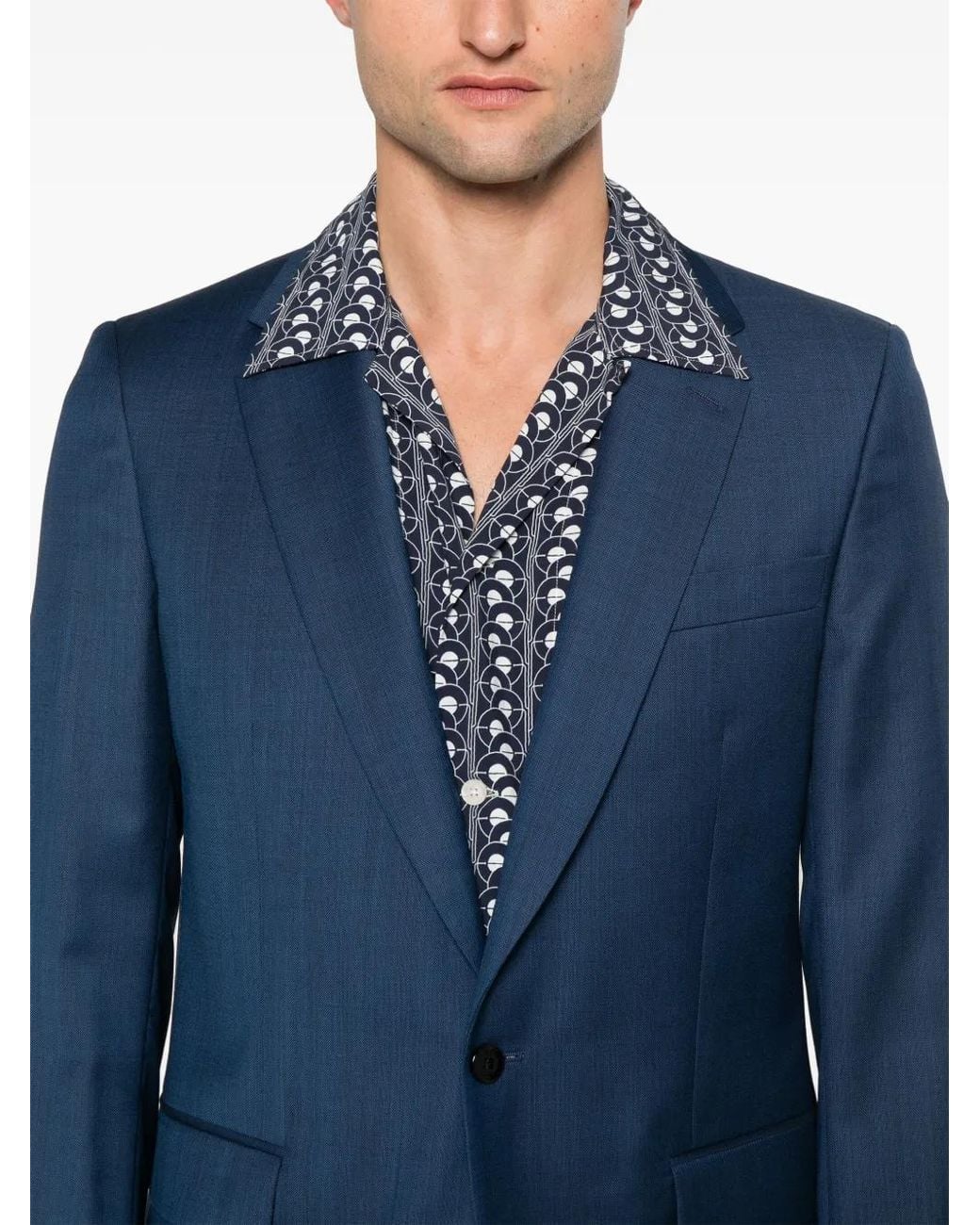 Fursac Blue Virgin Wool Suit for men