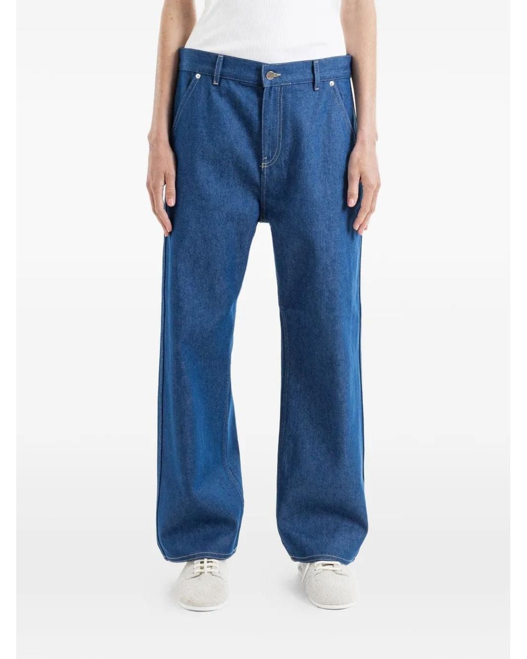 Sofie D'Hoore Blue Contrast-Stitching Jeans