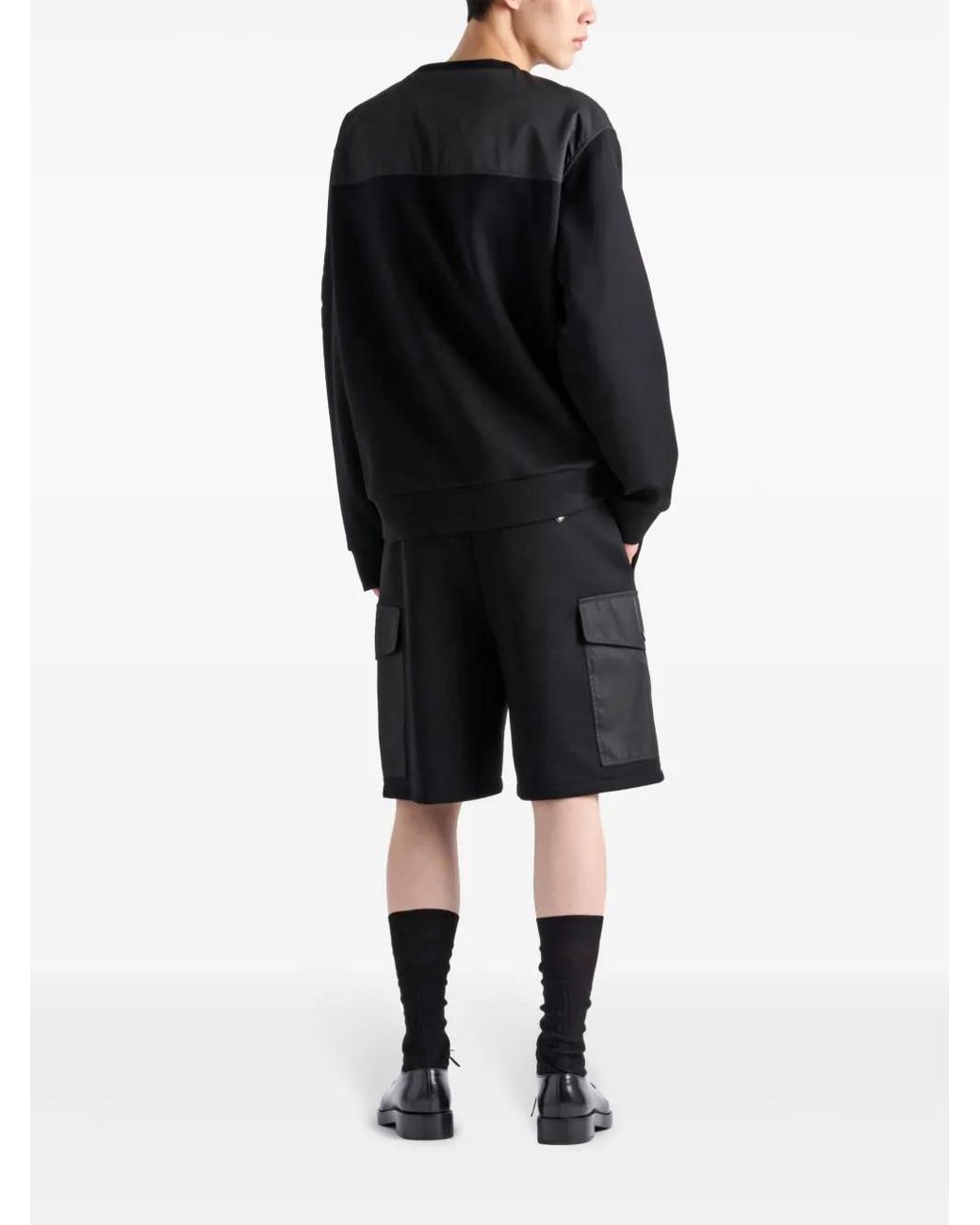 Prada Black Panelled Sweatshirt for men