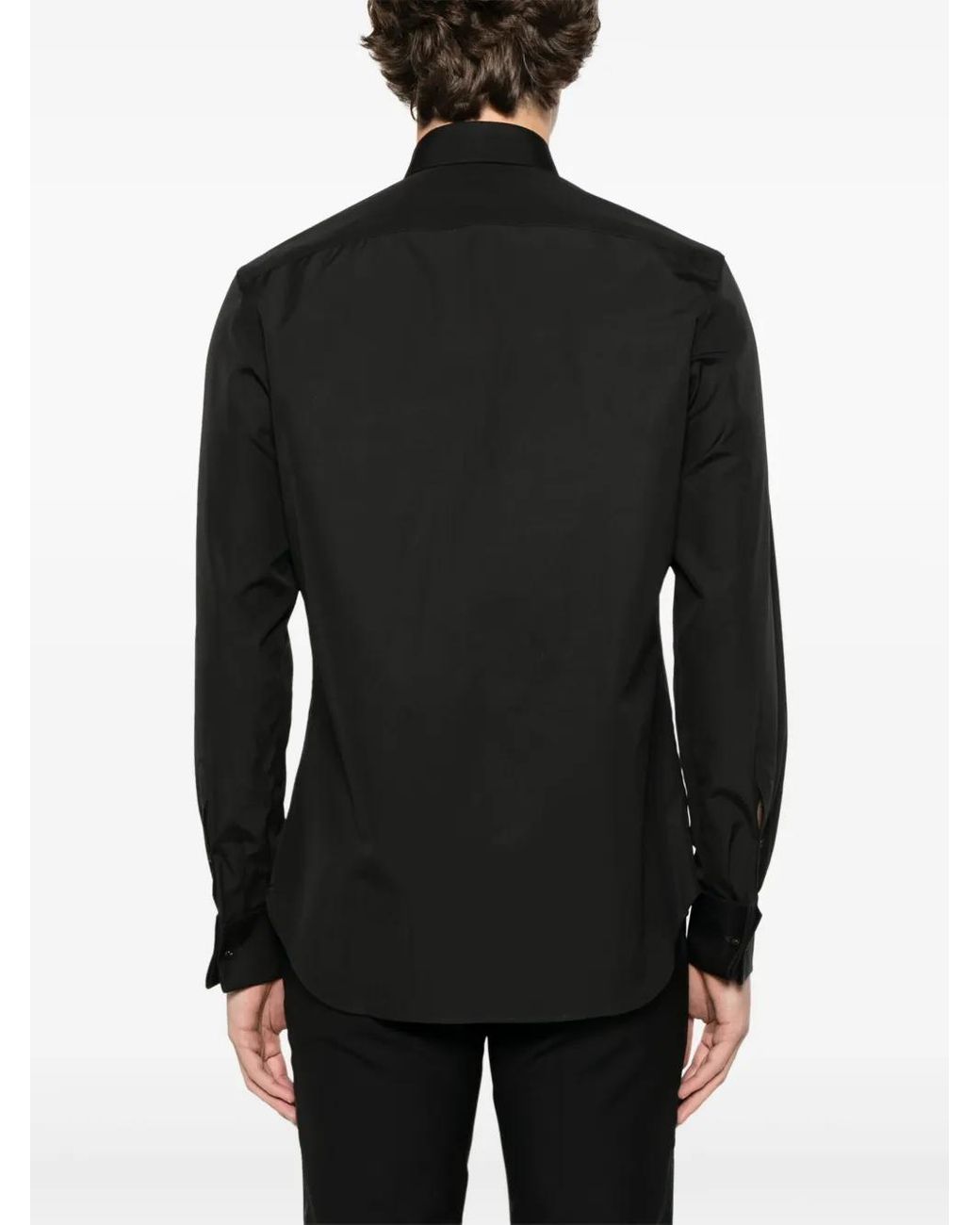 Camisa De Algodón Canali de hombre de color Black