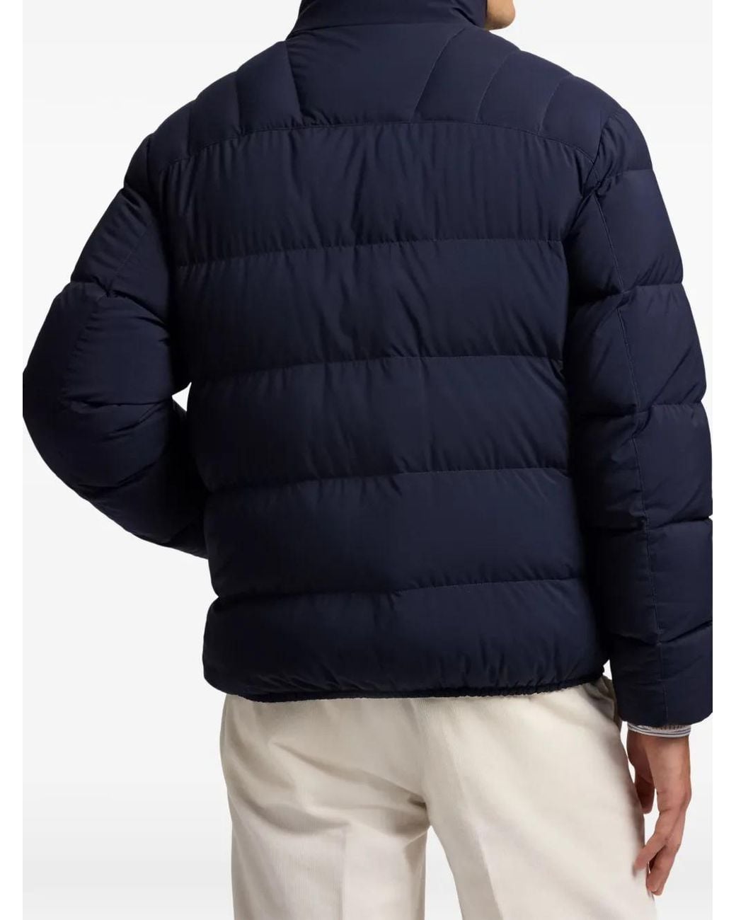 Ralph Lauren Blue Quilted-Pattern Padded Jacket for men