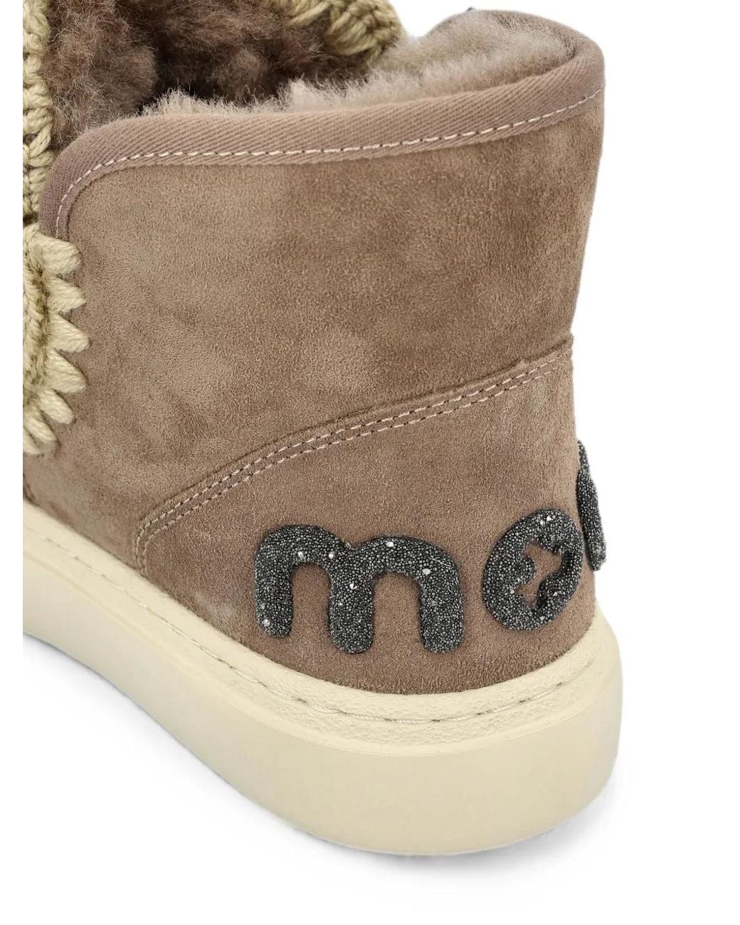 Mou Natural Eskimo Glitter-Logo Sneakers