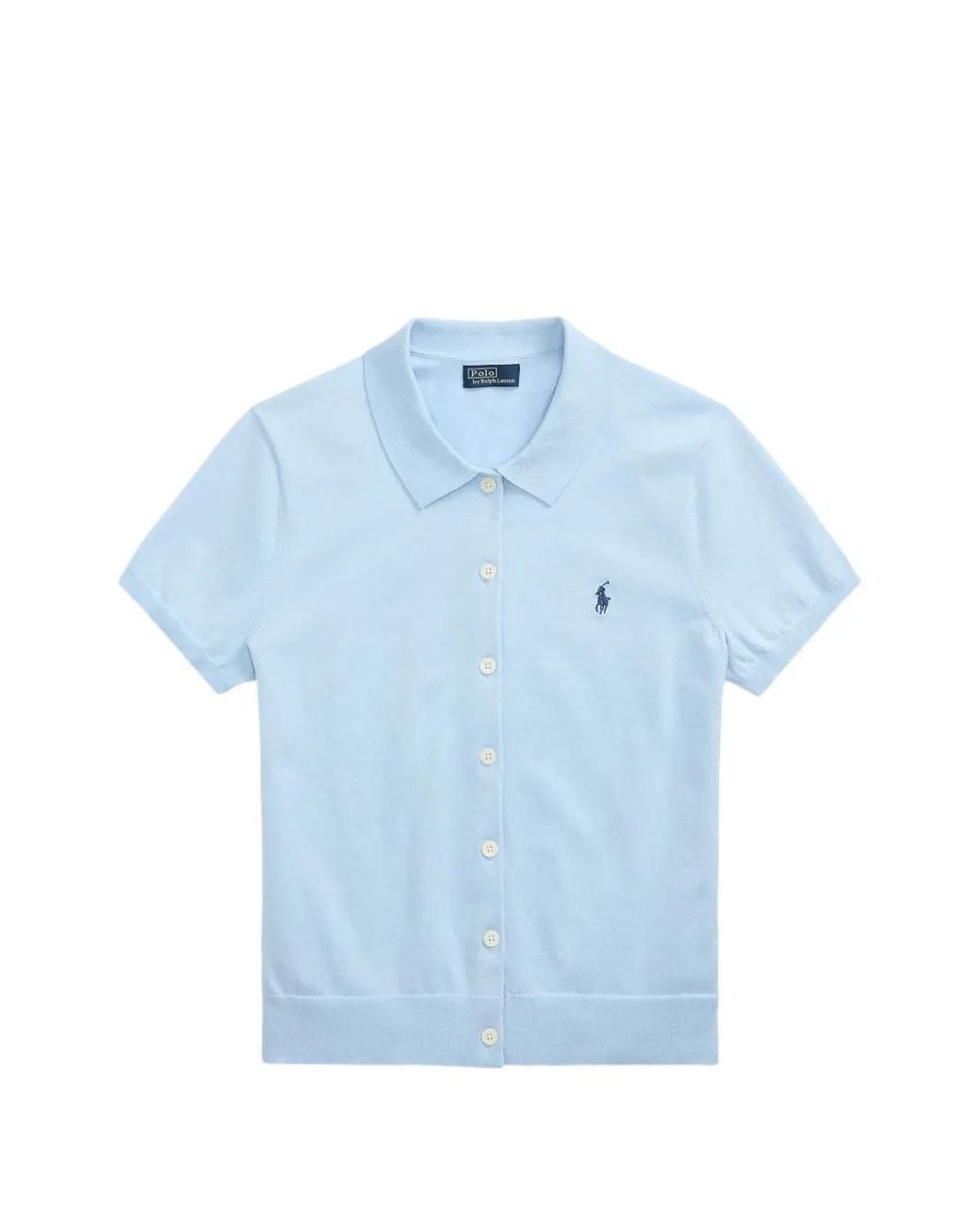Polo Ralph Lauren Blue Logo-Embroidered Short-Sleeve Cardigan