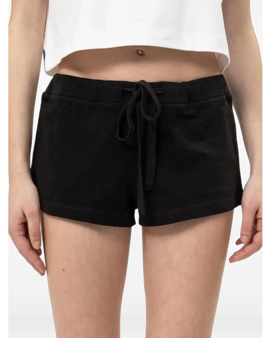 Entire studios Black Drawstring Mini Shorts