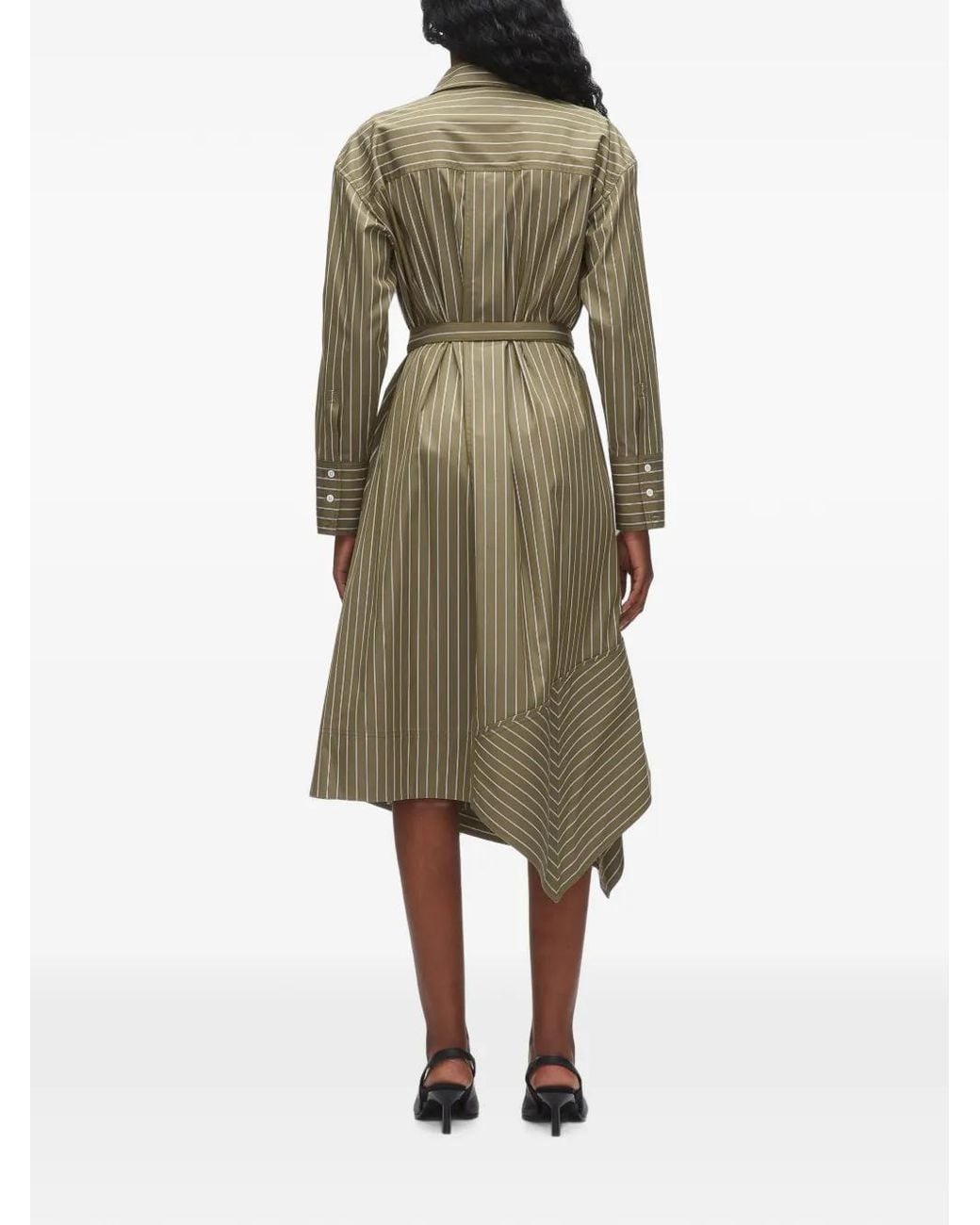 3.1 Phillip Lim Natural Striped Asymmetrical Dress