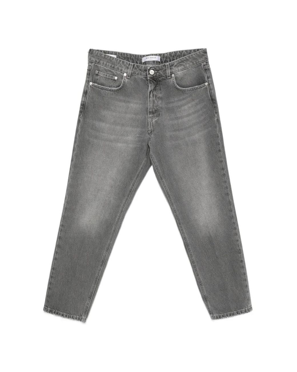 BE ABLE Gray Leonardo Faded-Effect Whiskered Jeans for men