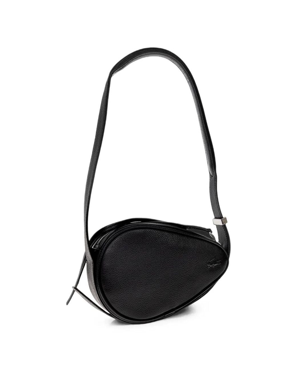 Lacoste White Mini Smash Court Racket Leather Shoulder Bag