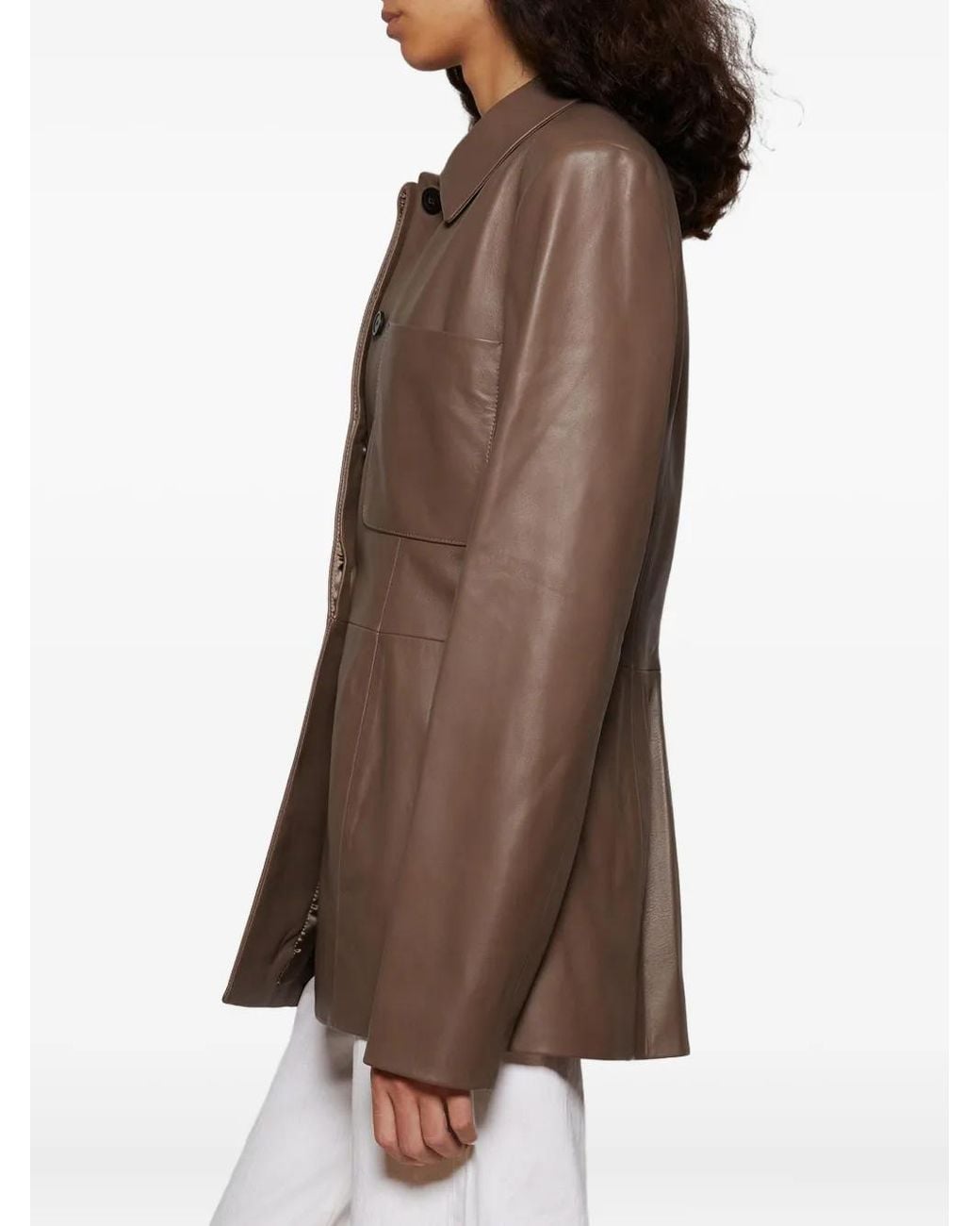 TOVE Brown Buttoned Patch-Pocket Jacket