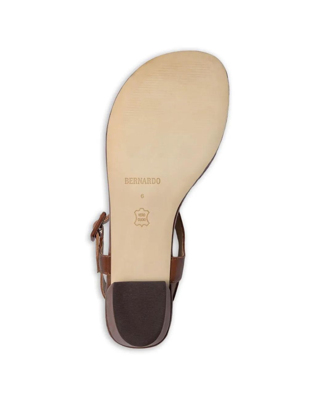 Bernardo Brown Goyara Buckle T-Strap Sandals