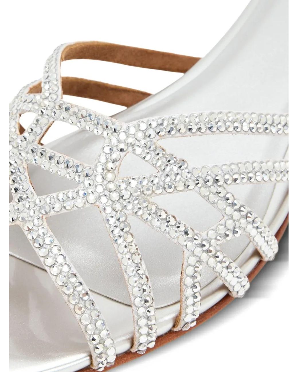 Nicoli White Pasqelina Crystal-Embellished Sandals