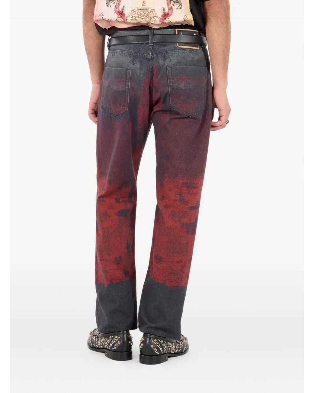Roberto Cavalli Red Dyed-Effect Jeans for men