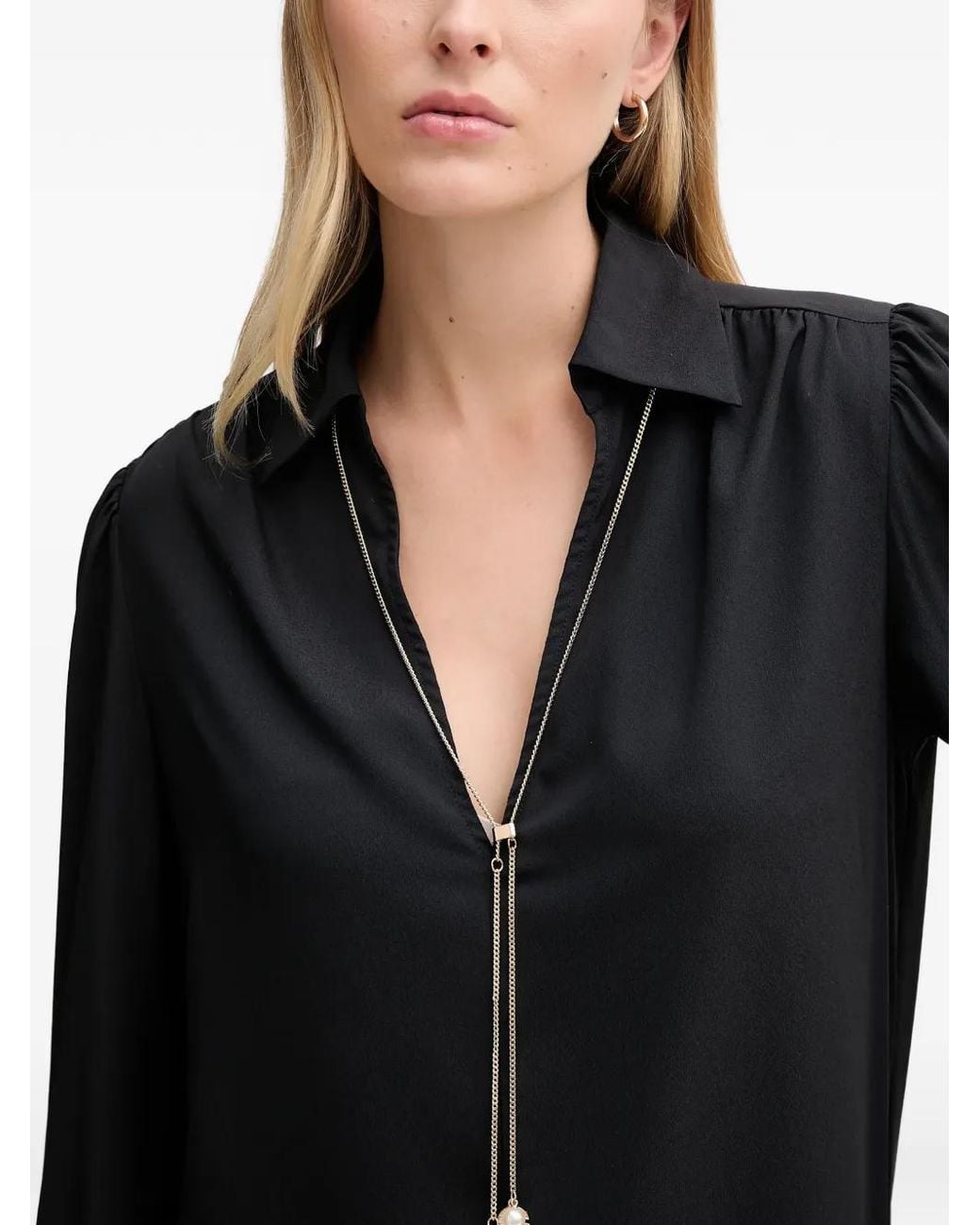 GAUDI Black Necklace-Embellished Shirt