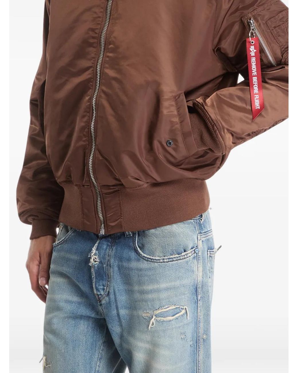 Alpha Industries Brown Veste Bomber Ma-1 Heritage for men