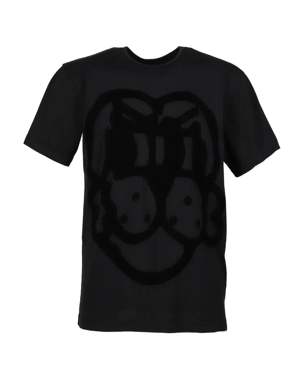 Chio Black Flocked Pup Ss T-Shirt for men