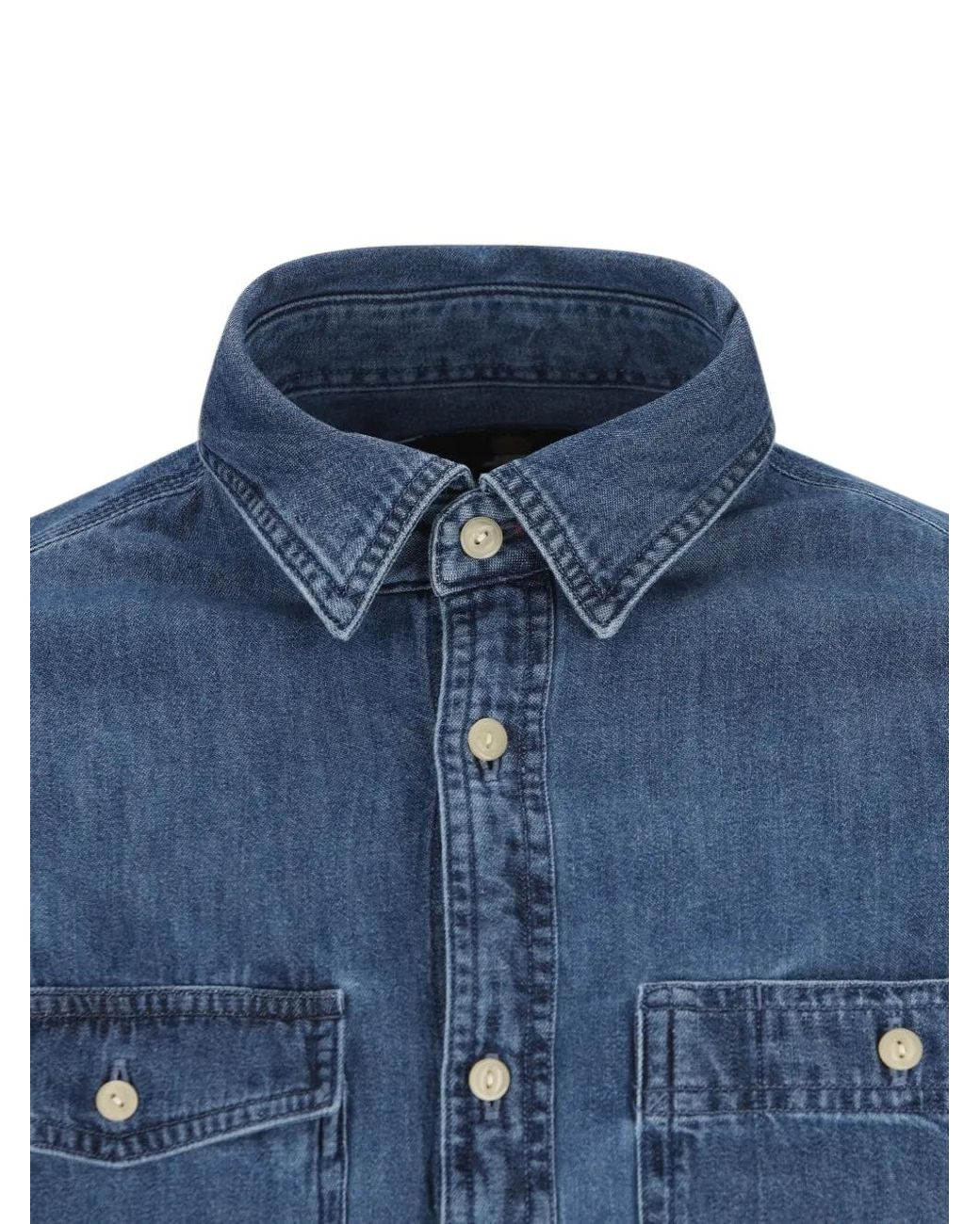 Barbour Blue Dufton Denim Shirt for men