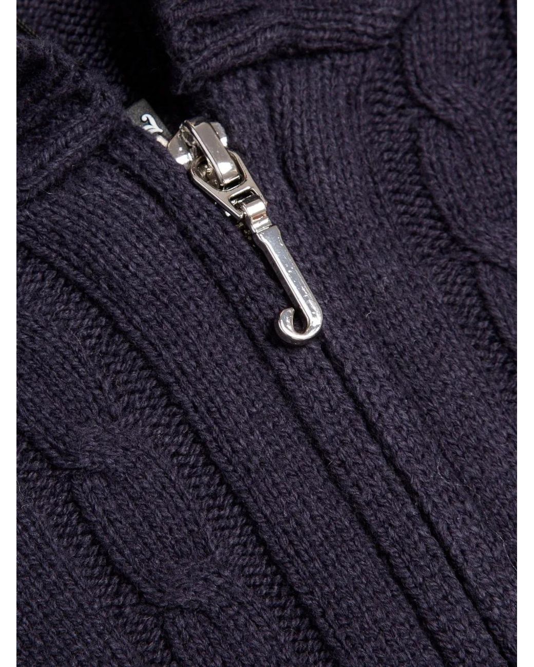 Juicy Couture Blue Cable-Knit Zip-Up Hoodie