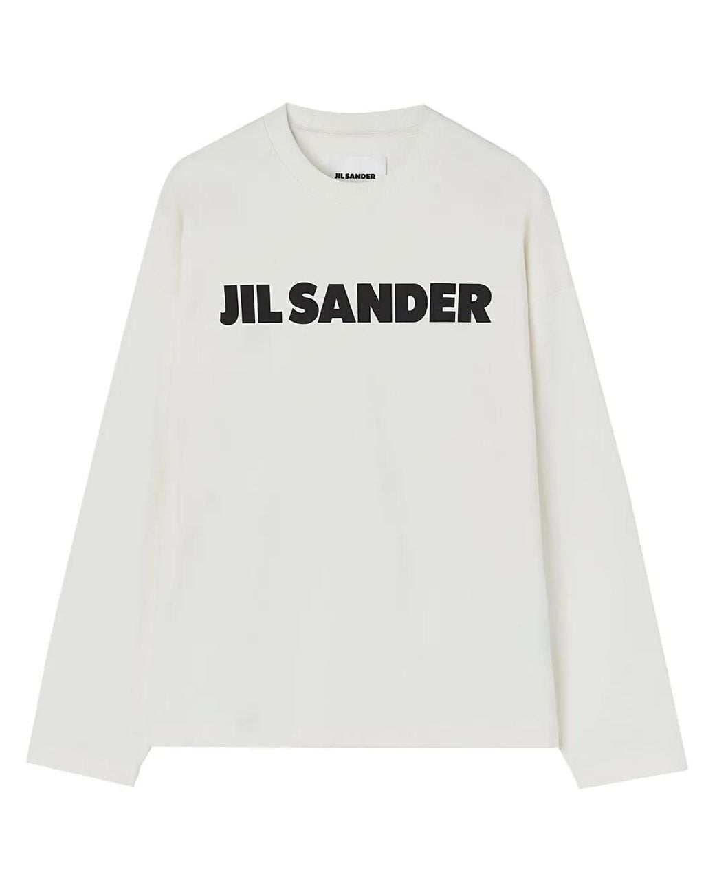 Jil Sander White Long-Sleeved Shirt With Logo Print for men
