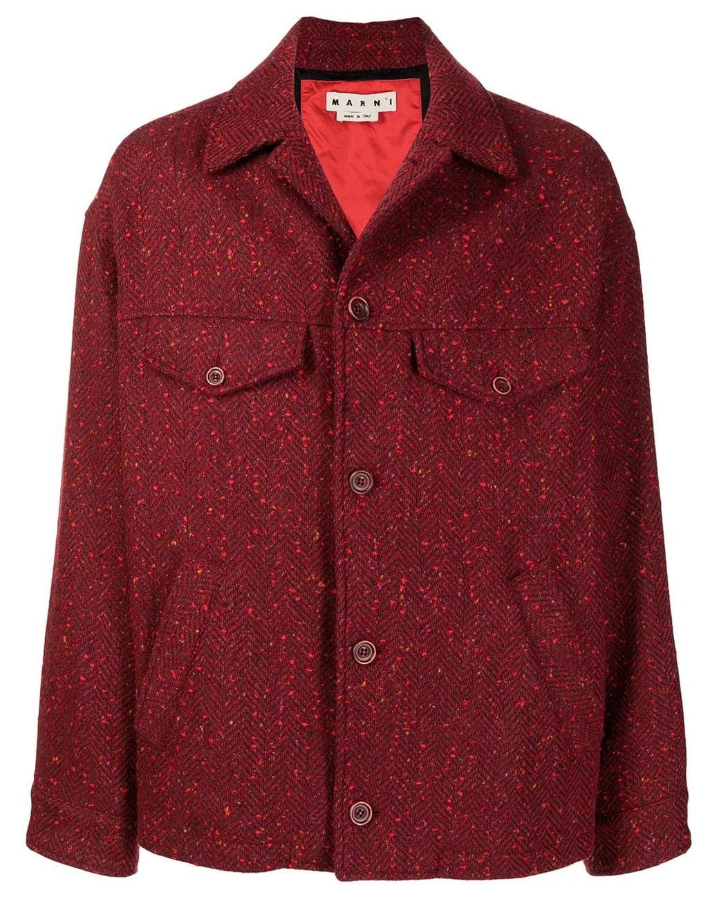 Chaqueta Con Efecto De Espiga Marni de hombre de color Red