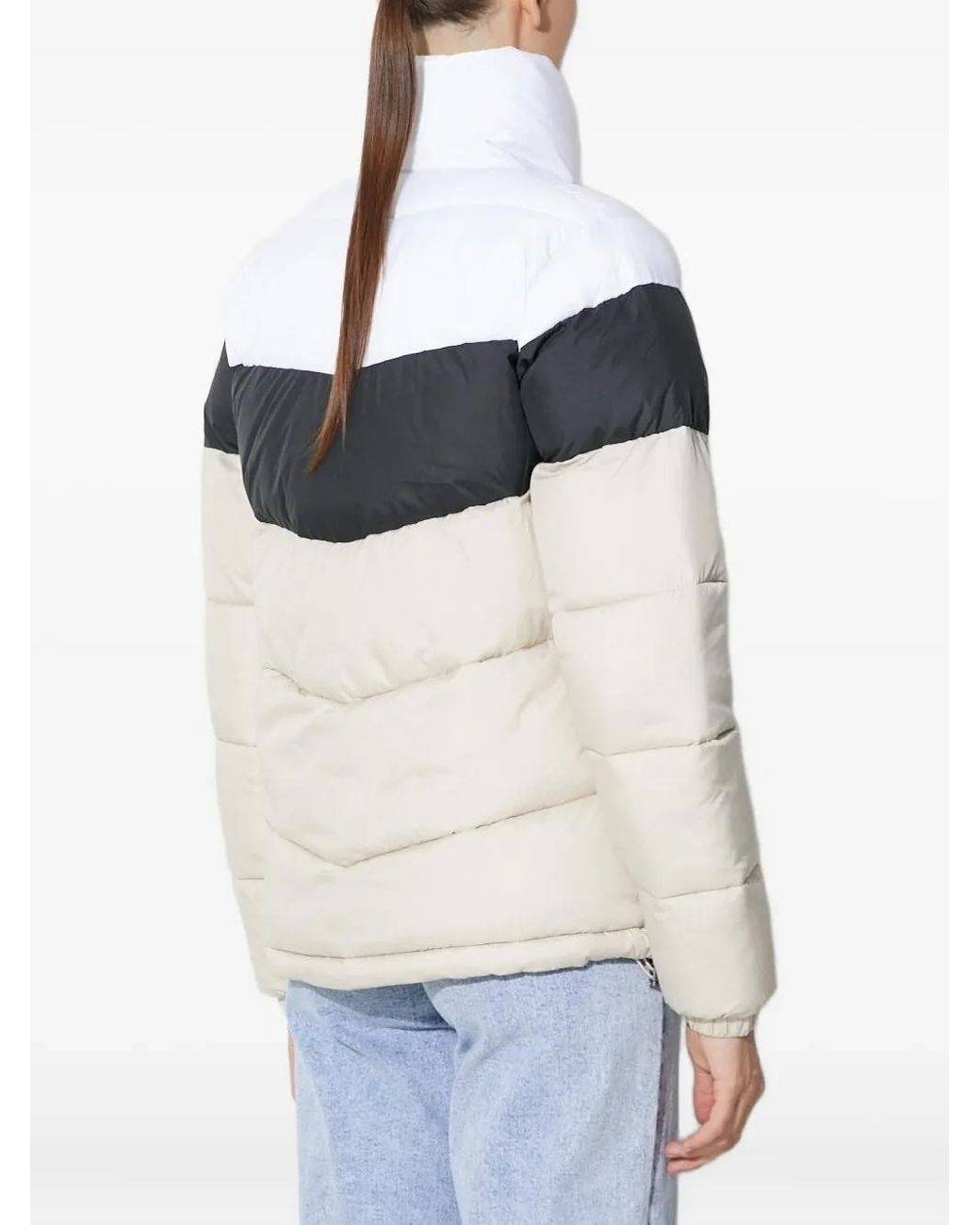 Columbia White Colour-Block Puffer Jacket