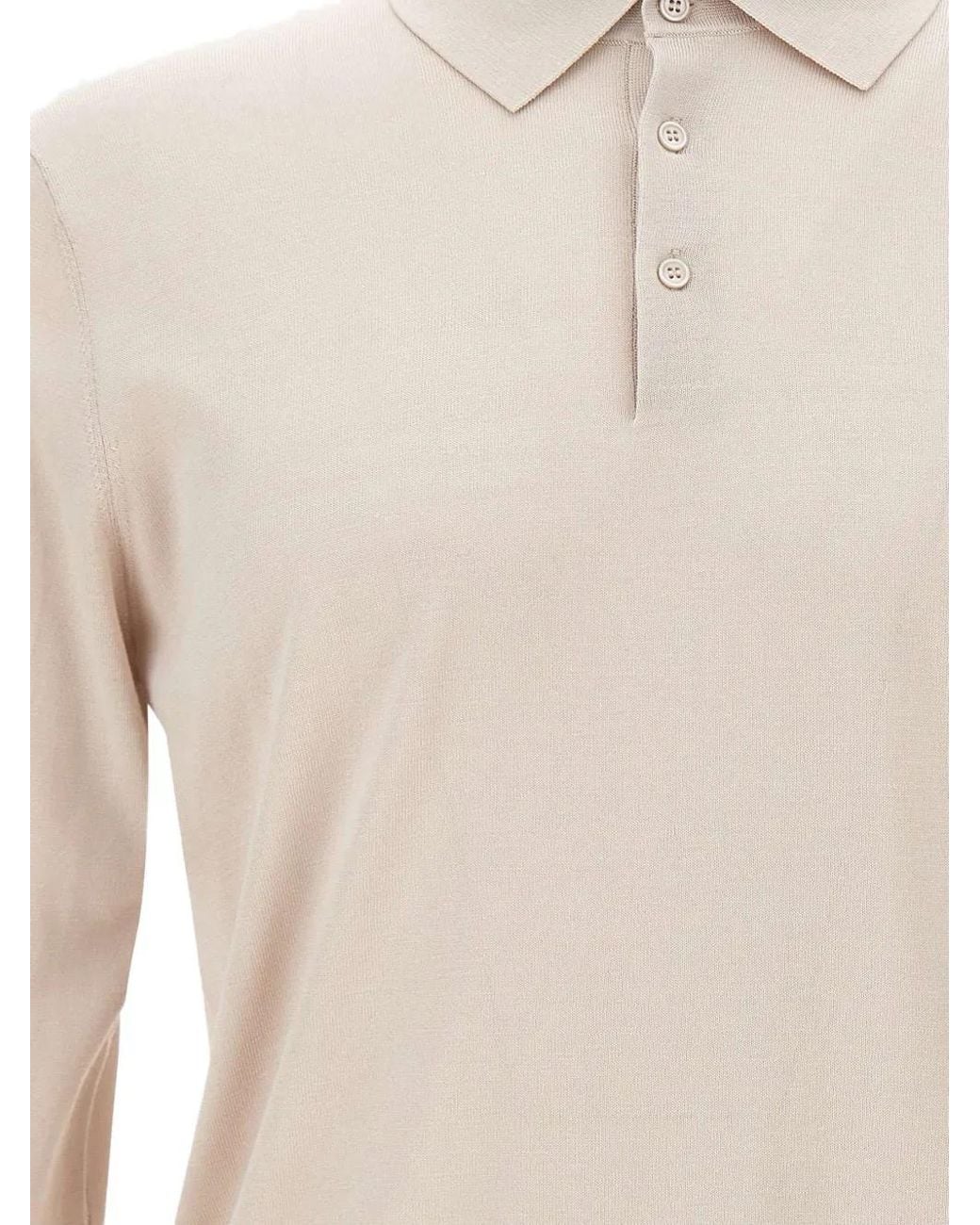 Kangra White Long-Sleeve Ribbed Polo for men
