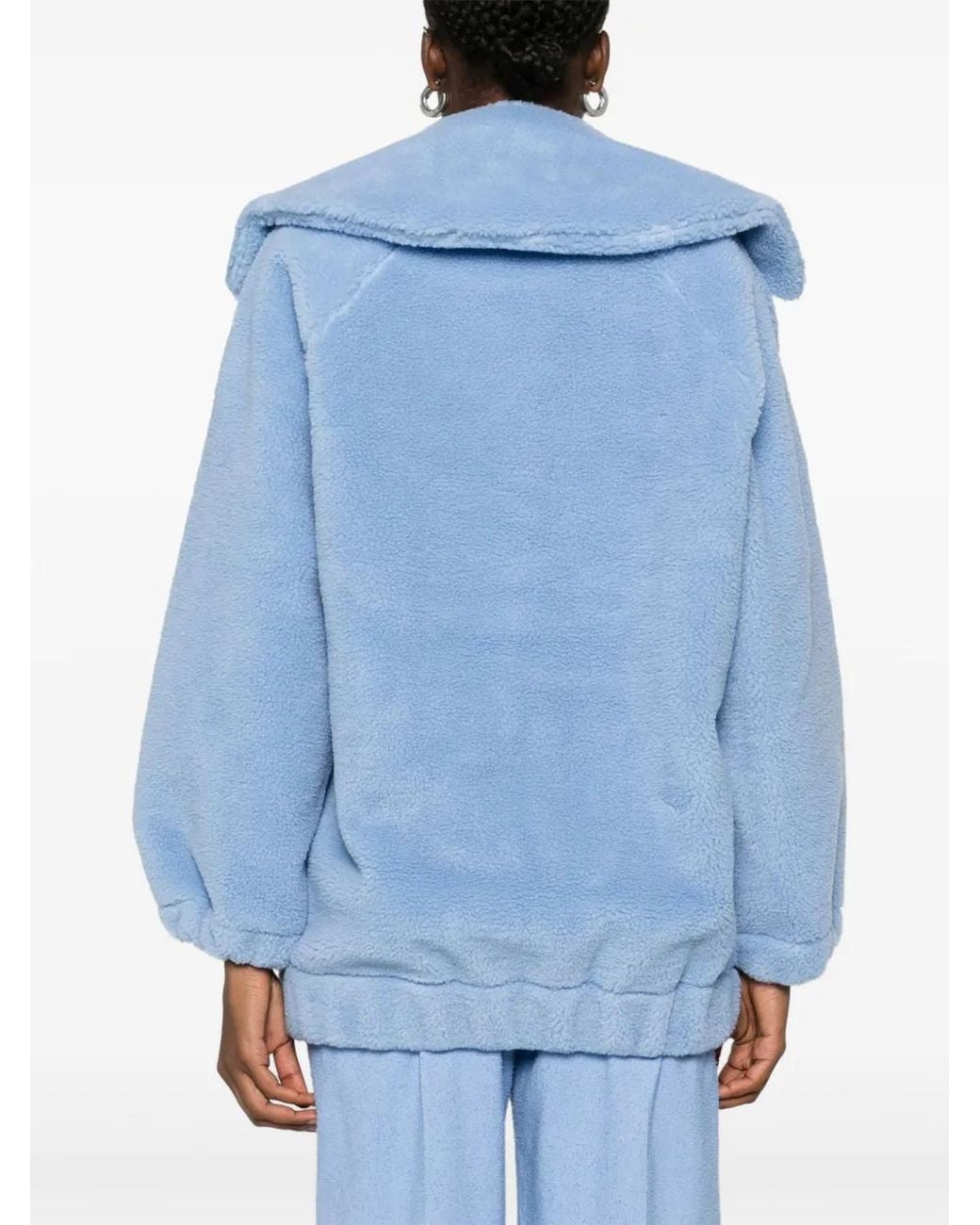 Patou Blue Shearling Bomber Jacket