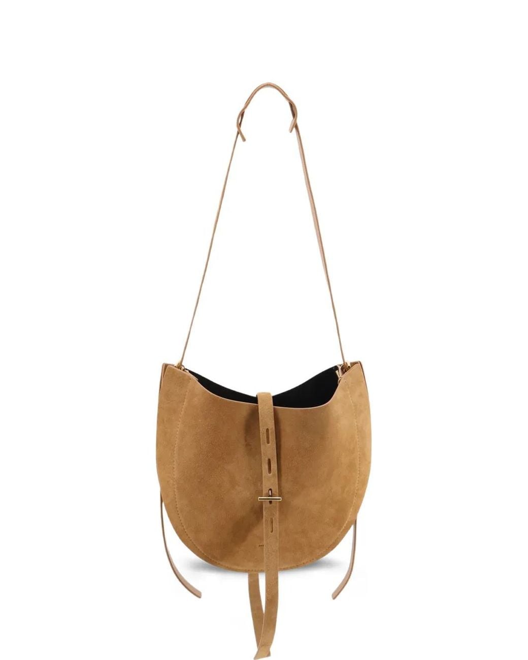 MINOBOSSI White Small Lizzie Suede Shoulder Bag