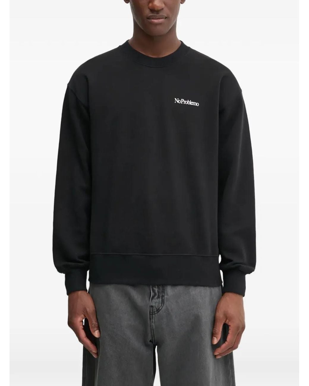 Aries Black No Problemo Crew-Neck Sweatshirt