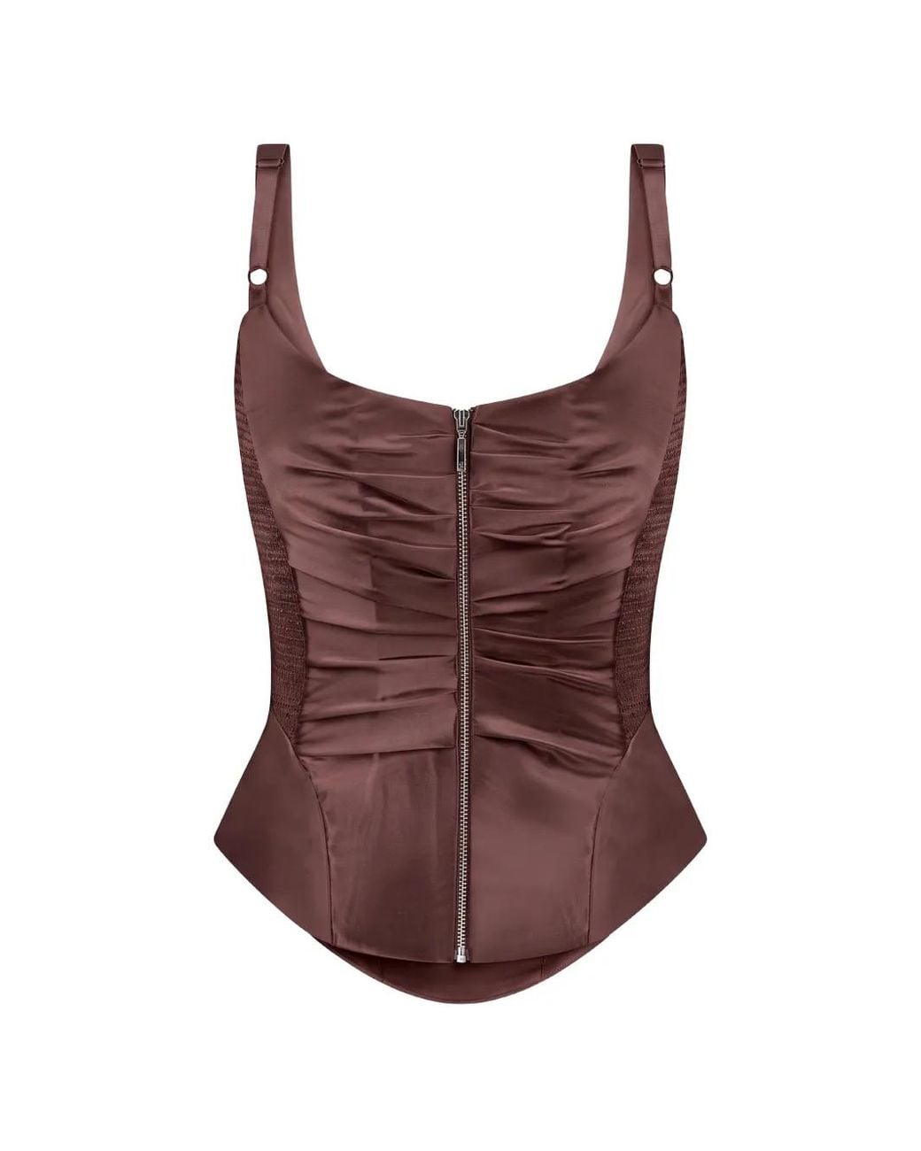 Anna October Brown Florence Draped Satin Corset