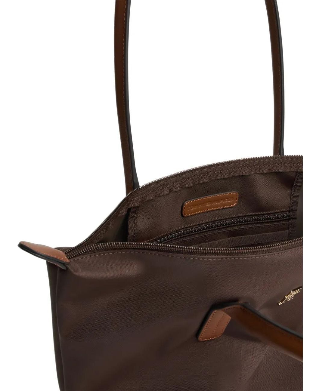 Tommy Hilfiger Popette Monogram-Plaque Shoulder Bag in Brown | Lyst