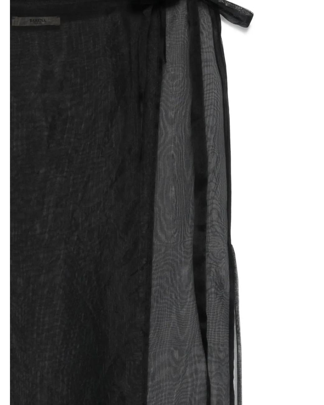 Barena Black Wrap-Panel Skirt