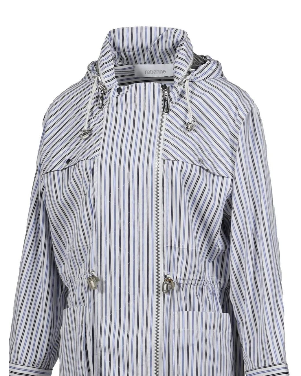 Rabanne Gray Striped Drawstring Jacket
