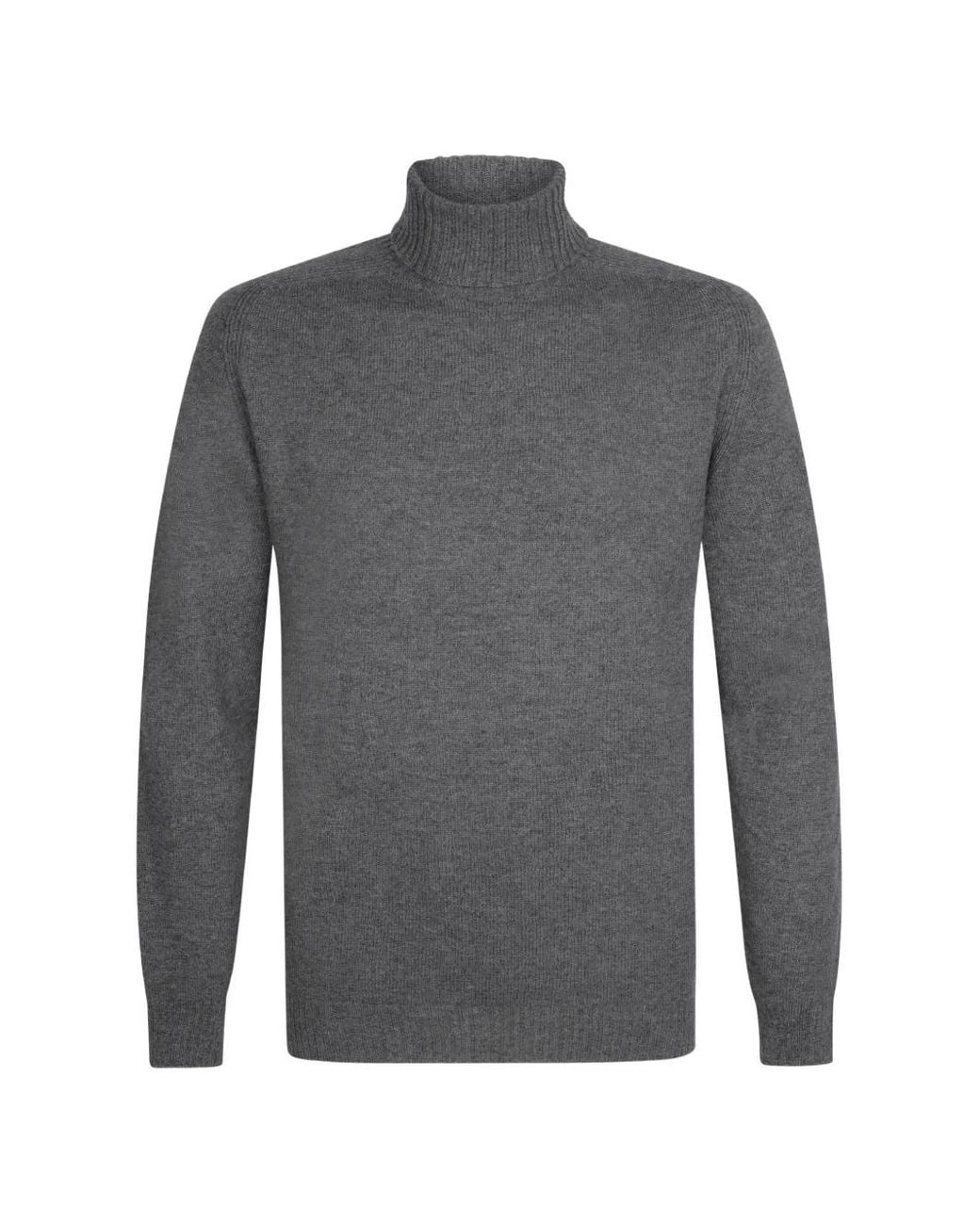 Profuomo Gray Roll-Neck Knitted Sweater for men