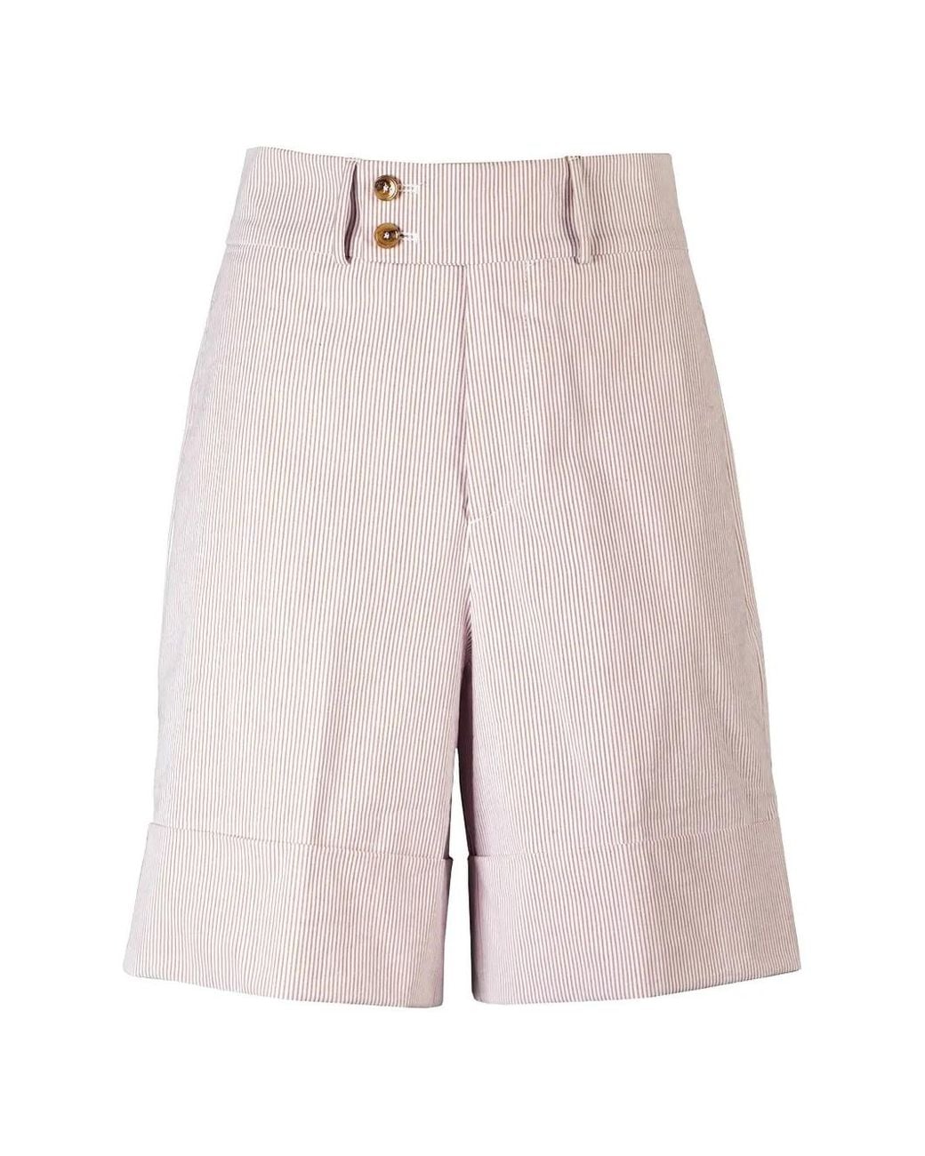 Berwich Pink Striped Tailored Shorts