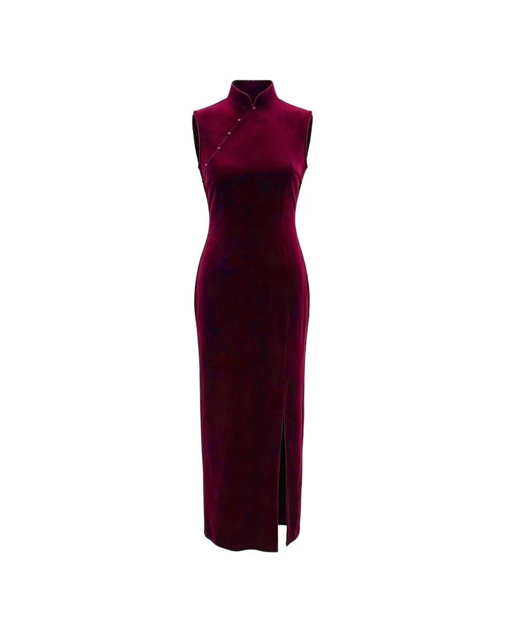QIPOLOGY Purple Velvet Qipao Dress