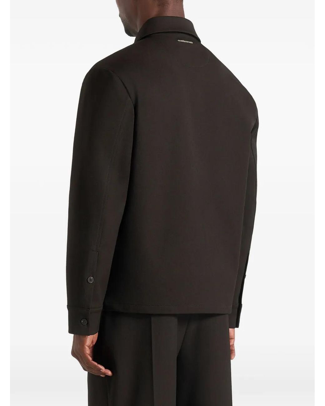 Manière De Voir Black Valentin Dark Classic Tailored Long Sleeve Shirt for men
