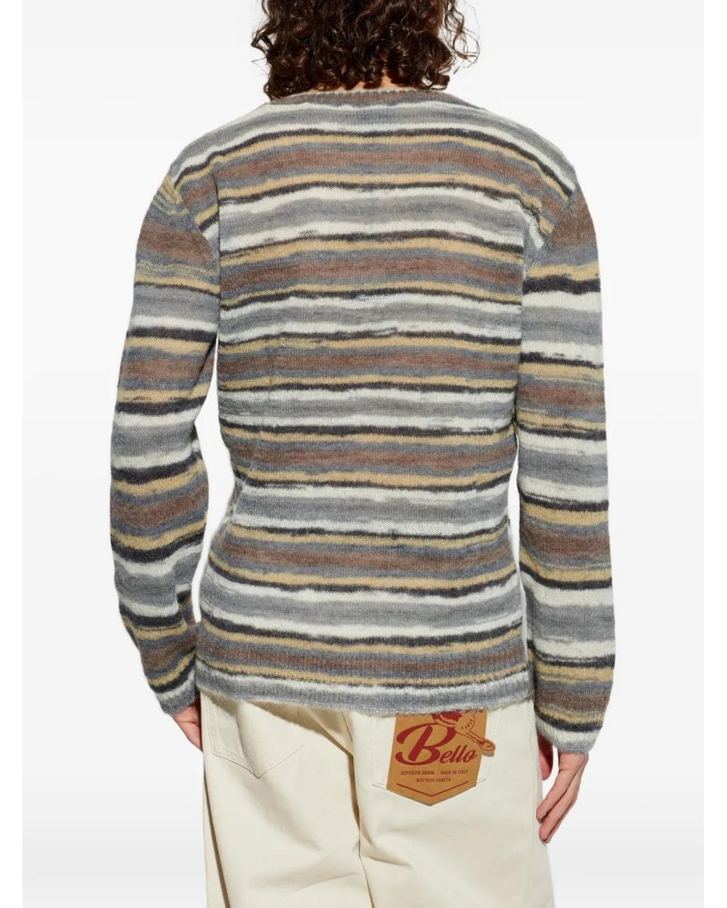 A.P.C. White Sweater With Striped Pattern for men