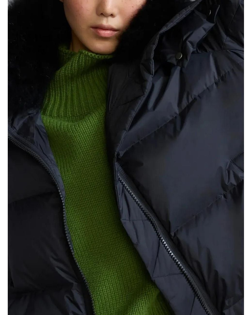 Yves Salomon Black A-Line Jacket