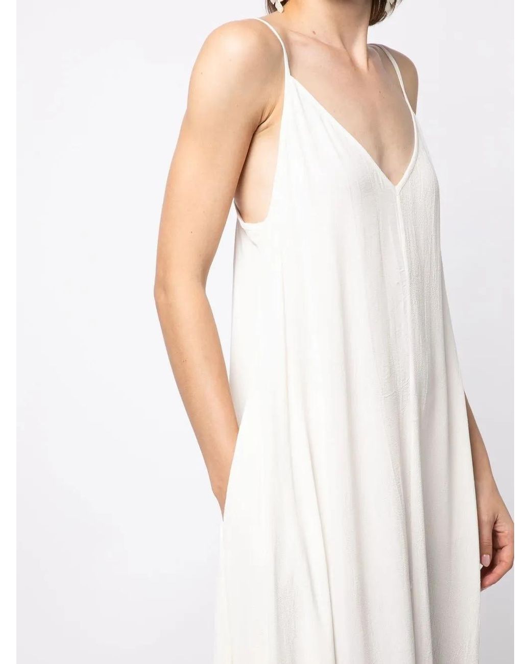 Voz White Thin-Strap Parachute Slip Dress