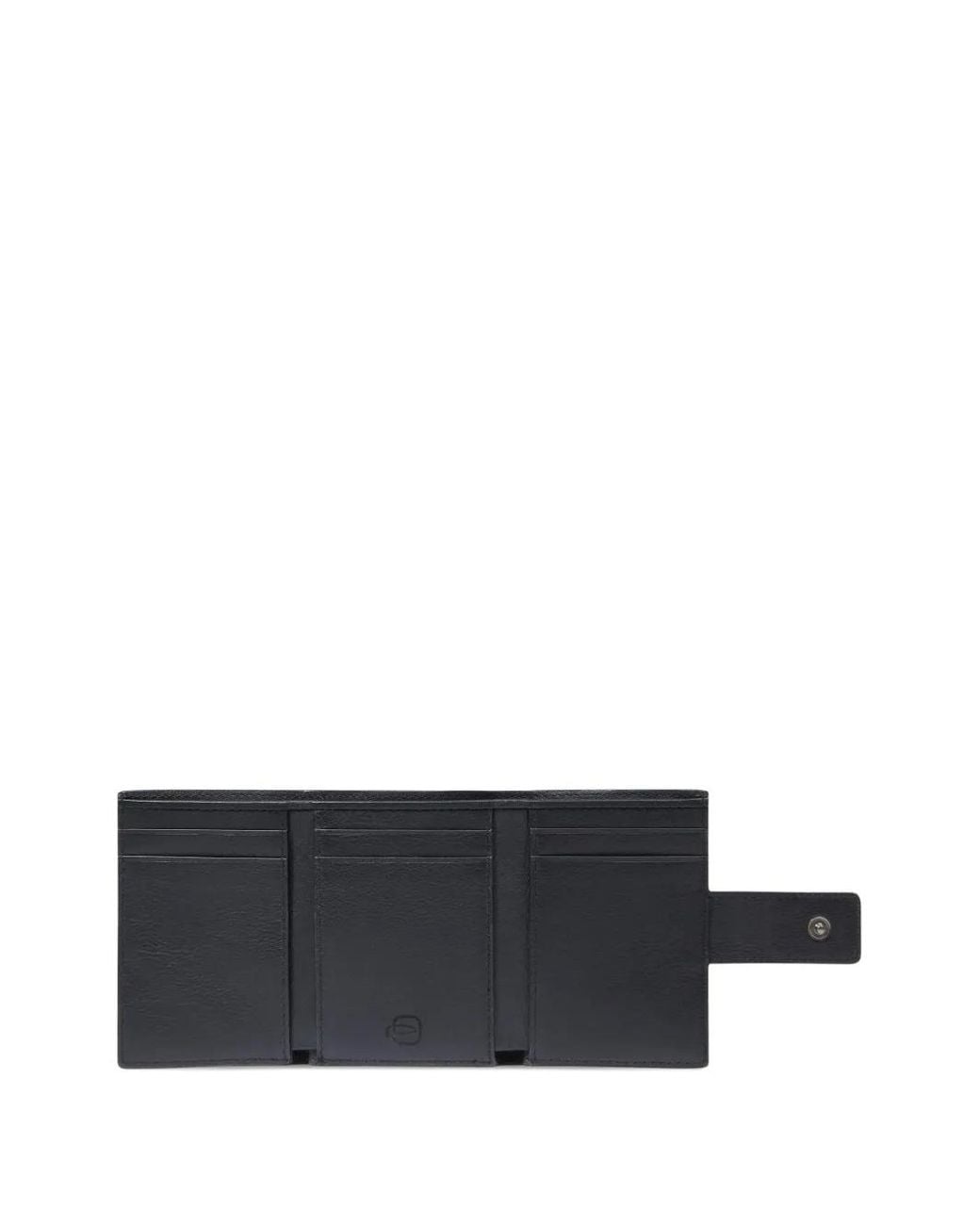 Piquadro Black Trifold Leather Wallet for men