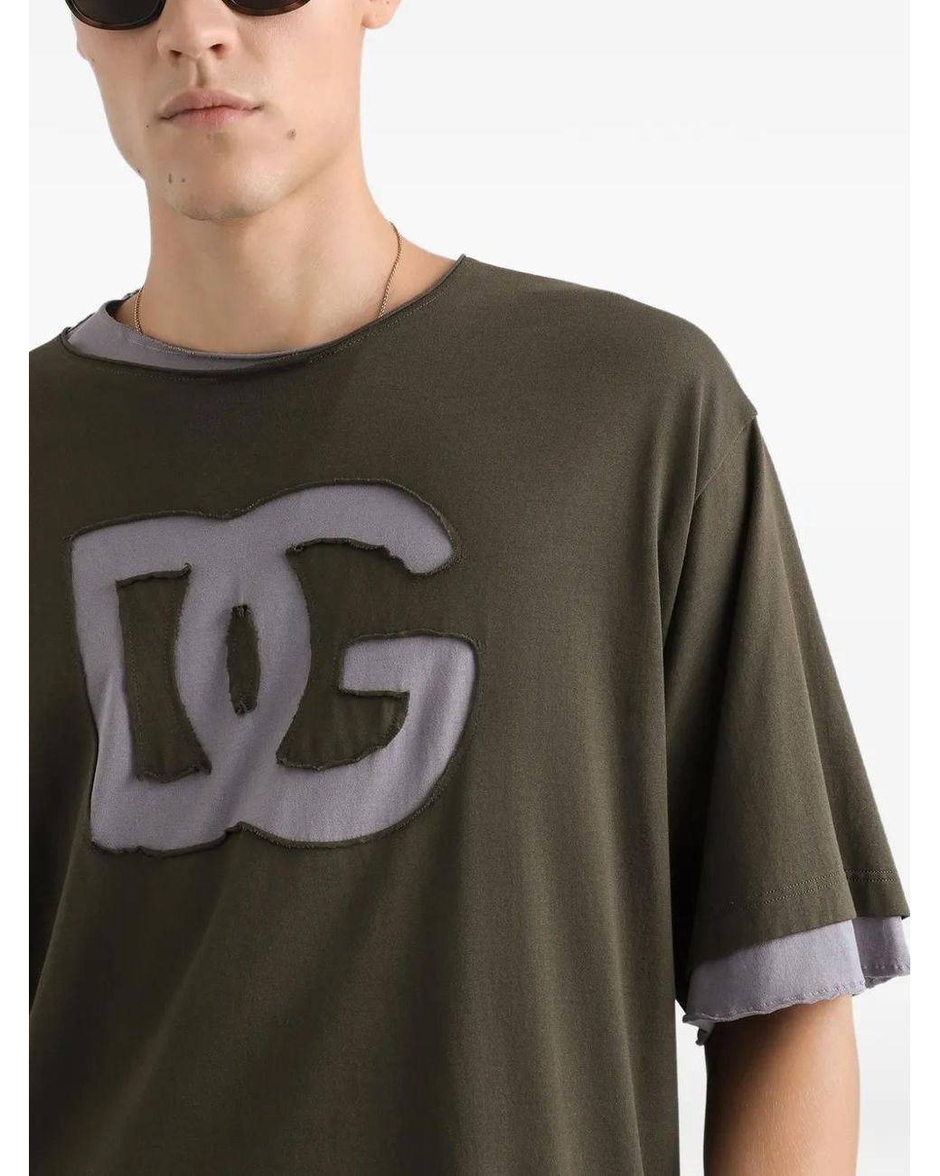 Dolce & Gabbana Green Cotton T-Shirt for men