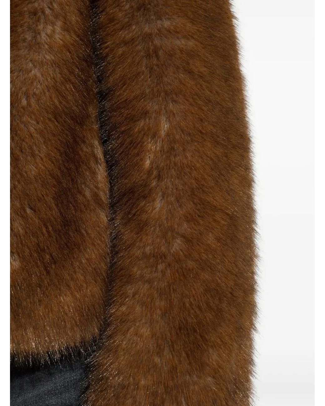 Stand Studio Brown Sadie Faux Fur Jacket
