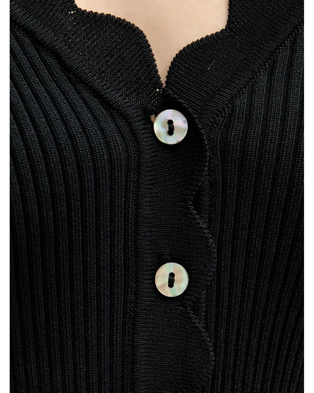 Silvian Heach Black Scalloped Buttoned Cardigan