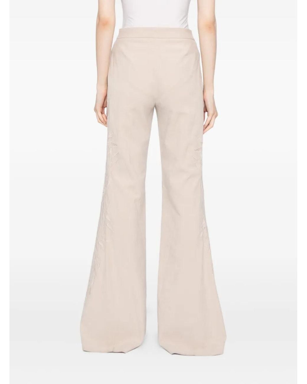 Saiid Kobeisy White Embroidered Flared Trousers