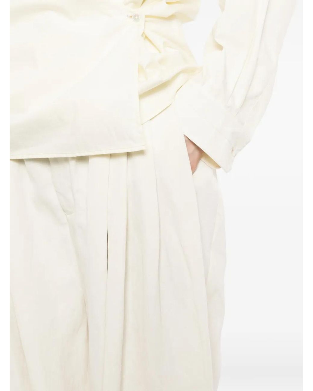 Uma Wang White Priya Trousers